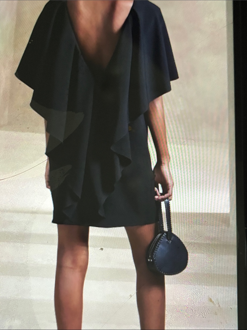 Elegant Black Ruffle-Back Mini Dress - Women